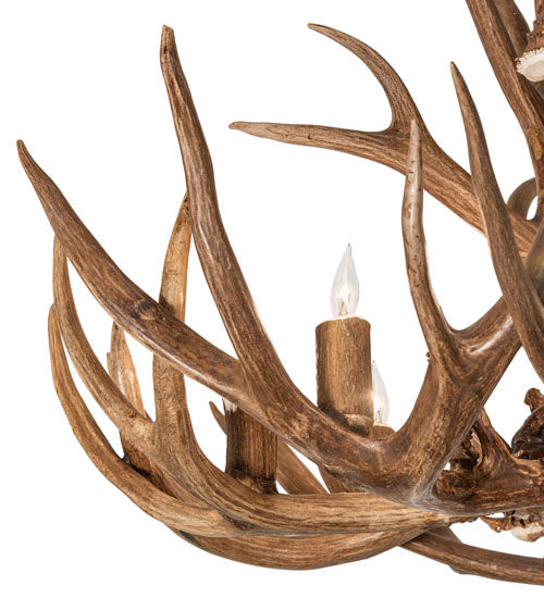 Meyda  34" Wide Antlers Elk & Mule Deer 8 Light Chandelier- 247856