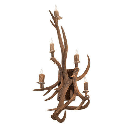 Meyda 21" Wide Antlers Elk & Mule Deer 5 Light Wall Sconce- 247860