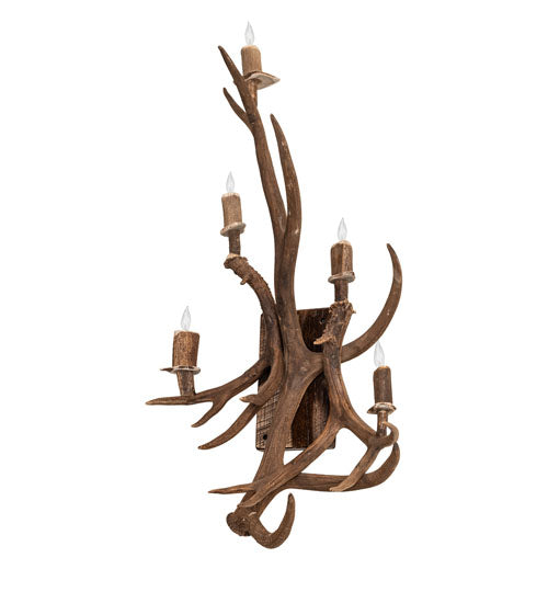 Meyda 21" Wide Antlers Elk & Mule Deer 5 Light Wall Sconce- 247860