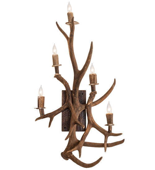 Meyda 21" Wide Antlers Elk & Mule Deer 5 Light Wall Sconce- 247860