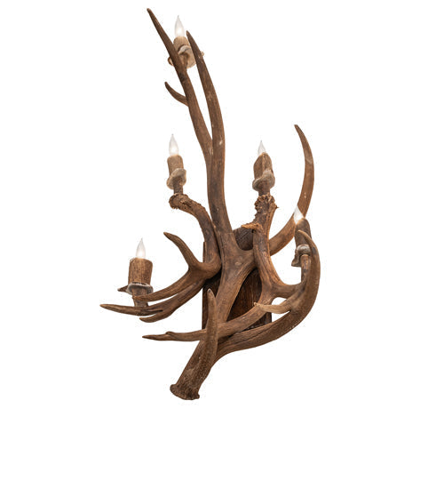 Meyda 21" Wide Antlers Elk & Mule Deer 5 Light Wall Sconce- 247860