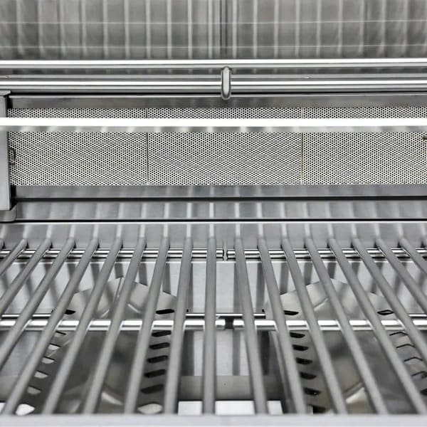 FORNO Bulnes Outdoor Kitchen 30-Inch BBQ 60,000 BTU, with Sear, Rotisserie Infrared Burners, 1.8 Cu.Ft. Beverage Center, & Black/White Countertops