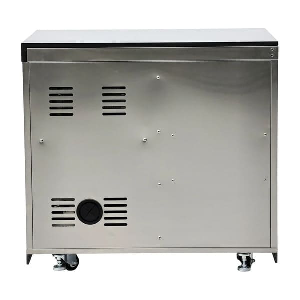 FORNO Bulnes Outdoor Kitchen 30-Inch BBQ 60,000 BTU, with Sear, Rotisserie Infrared Burners, 1.8 Cu.Ft. Beverage Center, & Black/White Countertops