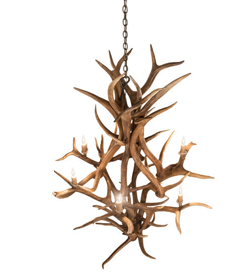 Meyda 42" Wide Antlers Elk & Mule Deer 8 Light Chandelier- 251158