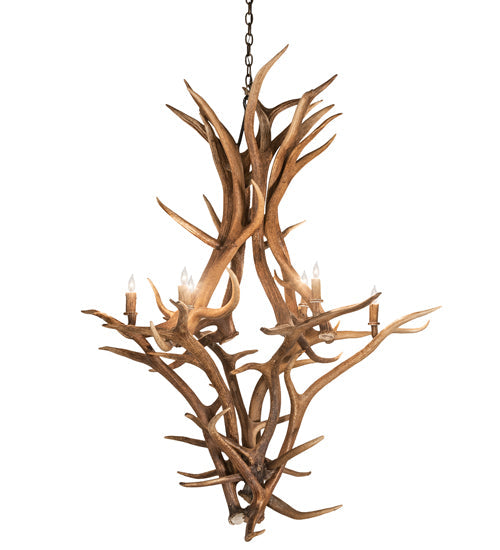 Meyda 42" Wide Antlers Elk & Mule Deer 8 Light Chandelier- 251158