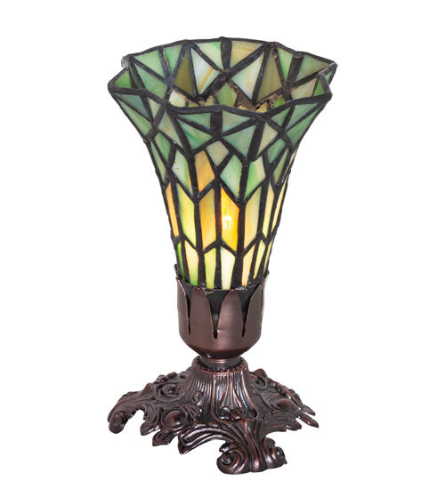 Meyda 8" High Stained Glass Pond Lily Victorian Accent Lamp - 251825