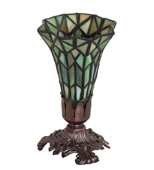 Meyda 8" High Stained Glass Pond Lily Victorian Accent Lamp - 251825