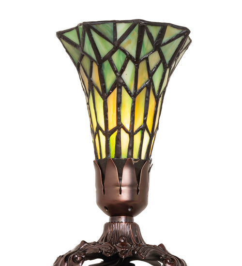 Meyda 8" High Stained Glass Pond Lily Victorian Accent Lamp - 251825