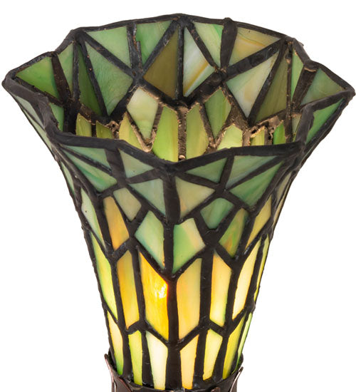 Meyda 8" High Stained Glass Pond Lily Victorian Accent Lamp - 251825