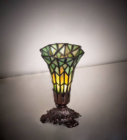 Meyda 8" High Stained Glass Pond Lily Victorian Accent Lamp - 251825