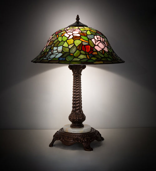 Meyda 23" High Tiffany Rosebush Table Lamp- 251920