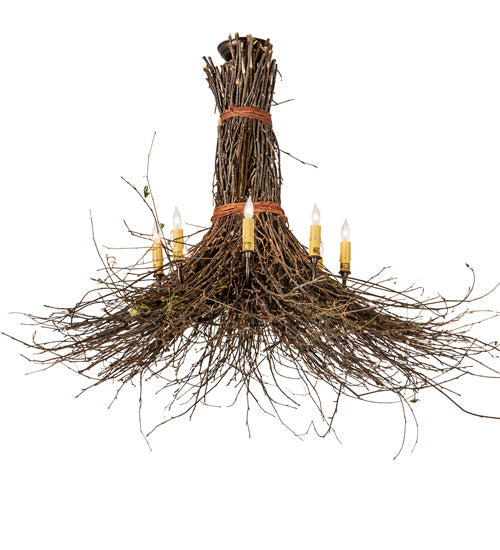 Meyda 36" Wide Twigs 8 Light Chandelier 251958