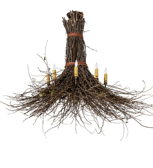 Meyda 36" Wide Twigs 8 Light Chandelier 251958