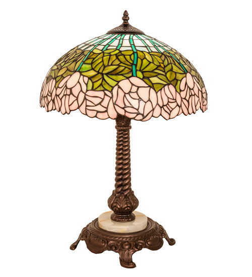 Meyda 23" Wide Tiffany Cabbage Rose Table Lamp- 251964