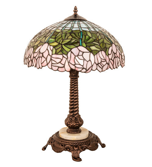 Meyda 23" Wide Tiffany Cabbage Rose Table Lamp- 251964