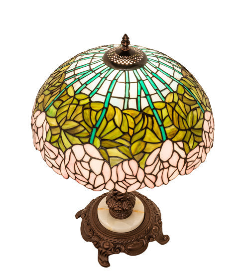 Meyda 23" Wide Tiffany Cabbage Rose Table Lamp- 251964