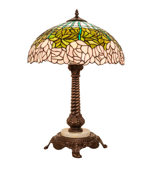 Meyda 23" Wide Tiffany Cabbage Rose Table Lamp- 251964