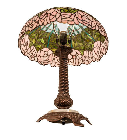 Meyda 23" Wide Tiffany Cabbage Rose Table Lamp- 251964