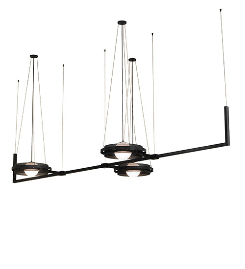 Meyda 178" Long Bola Whipple 3 Light Oblong Chandelier 252559