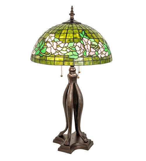 Meyda 33" High Tiffany Banded Dogwood Table Lamp- 253005