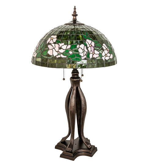 Meyda 33" High Tiffany Banded Dogwood Table Lamp- 253005