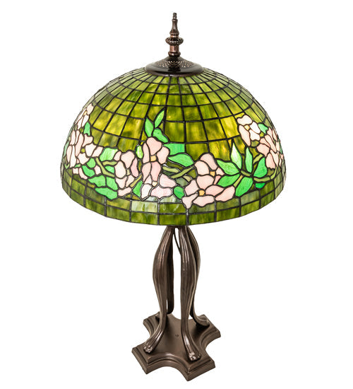 Meyda 33" High Tiffany Banded Dogwood Table Lamp- 253005