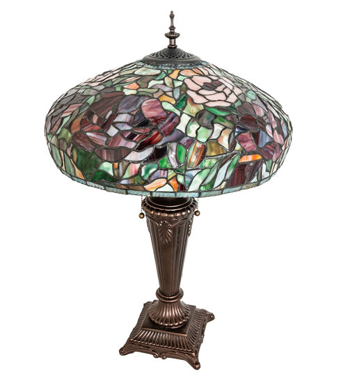 Meyda  26" High Tiffany Peony Table Lamp- 253024