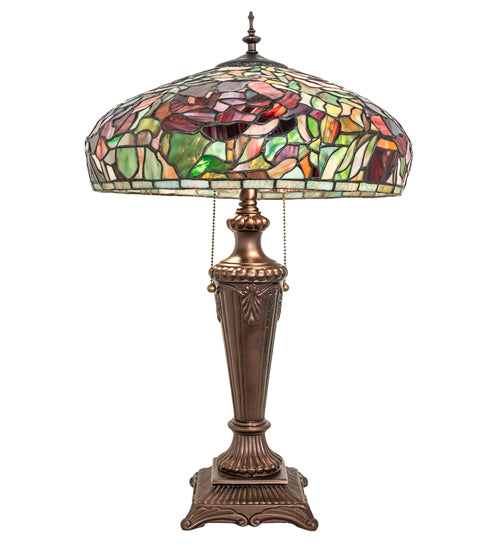 Meyda  26" High Tiffany Peony Table Lamp- 253024