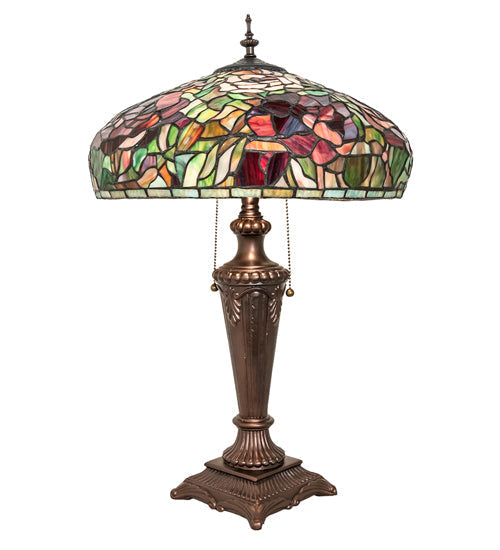 Meyda  26" High Tiffany Peony Table Lamp- 253024