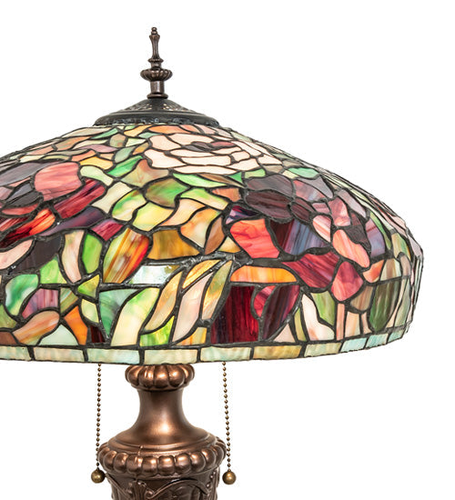 Meyda  26" High Tiffany Peony Table Lamp- 253024