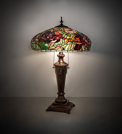 Meyda  26" High Tiffany Peony Table Lamp- 253024