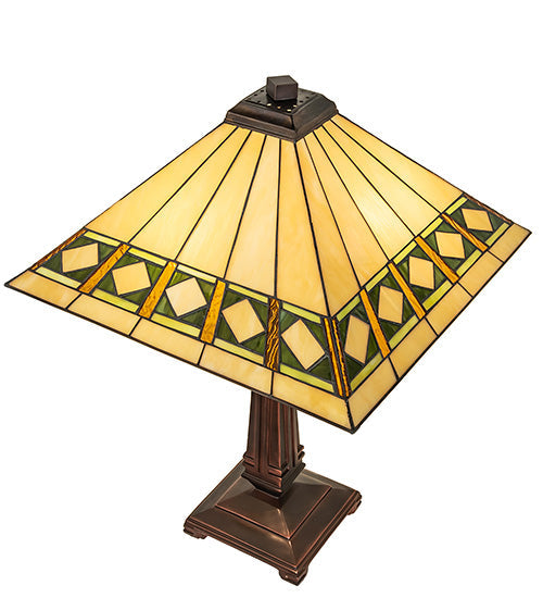 Meyda 23" High Diamond Band Mission Table Lamp- 255027