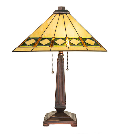 Meyda 23" High Diamond Band Mission Table Lamp- 255027