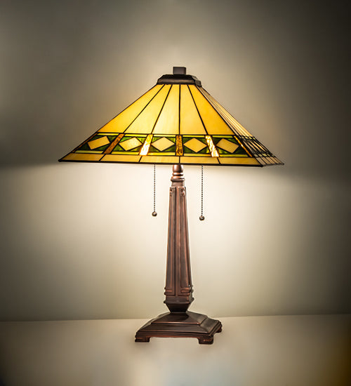 Meyda 23" High Diamond Band Mission Table Lamp- 255027