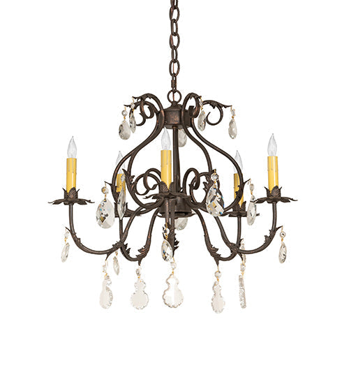 Meyda 24" Wide Chantilly 5 Light Chandelier- 256731