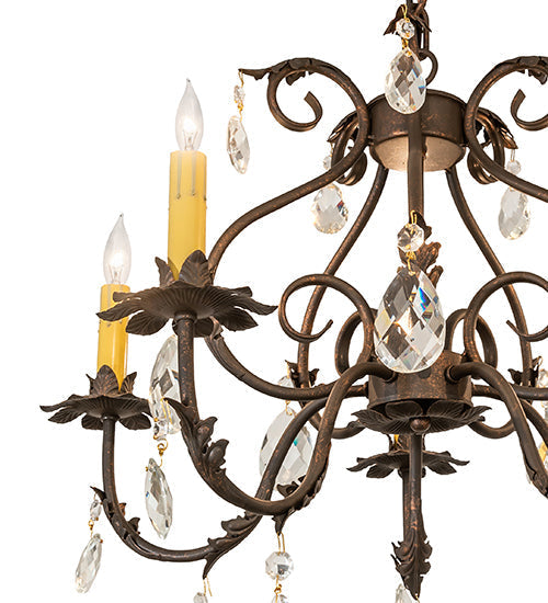 Meyda 24" Wide Chantilly 5 Light Chandelier- 256731