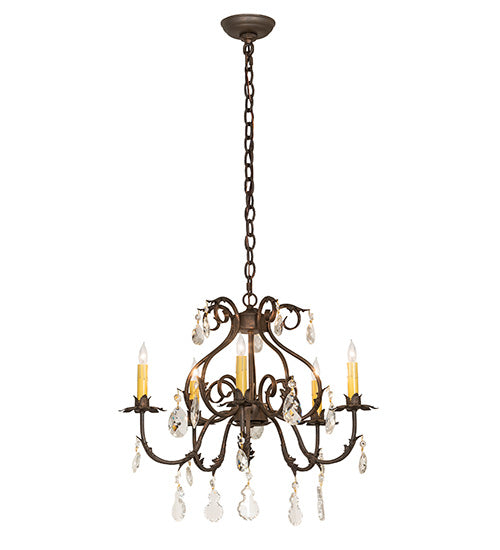 Meyda 24" Wide Chantilly 5 Light Chandelier- 256731