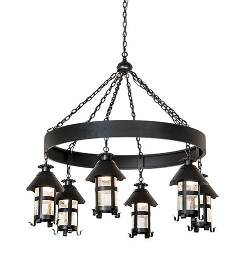 Meyda 50" Wide Rutland 6 Lantern Chandelier 259963