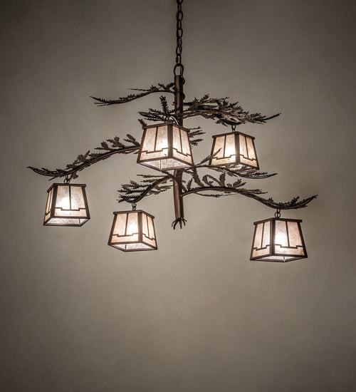 Meyda 36" Wide Pine Branch Valley View 5 Light Chandelier 262132