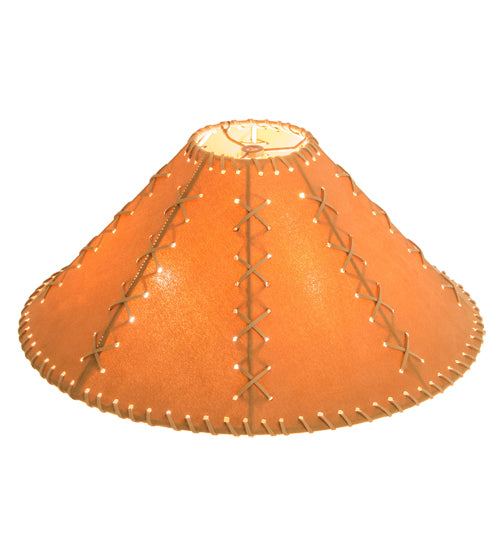 Meyda 18" Wide Faux Leather Tan Hexagon Shade '26355