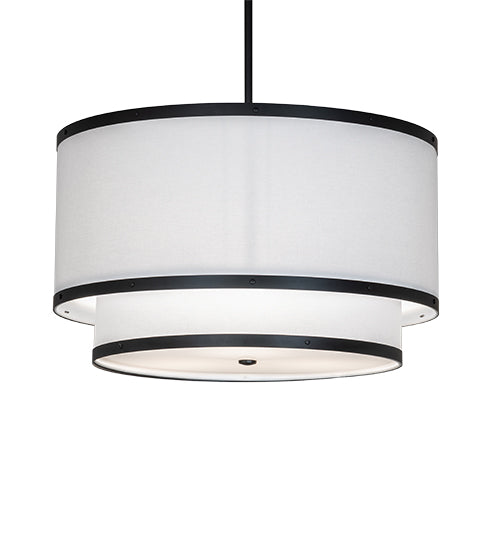 Meyda 30" Wide Cilindro Two Tier Textrene Pendant 264718