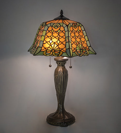 Meyda 26" High Duffner & Kimberly Shell & Diamond Table Lamp- 264846