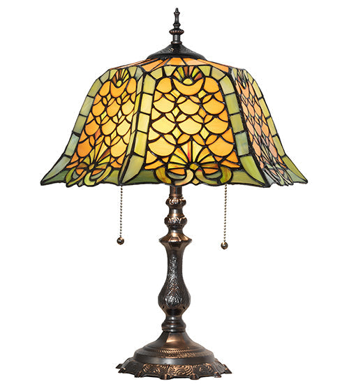 Meyda 21" High Duffner & Kimberly Shell & Diamond Table Lamp- 264857