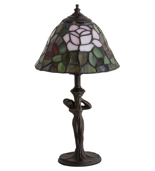 Meyda 12"H Tiffany Rosebush Mini Lamp '26488