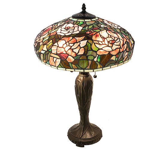 Meyda 26" High Tiffany Peony Table Lamp- 265061