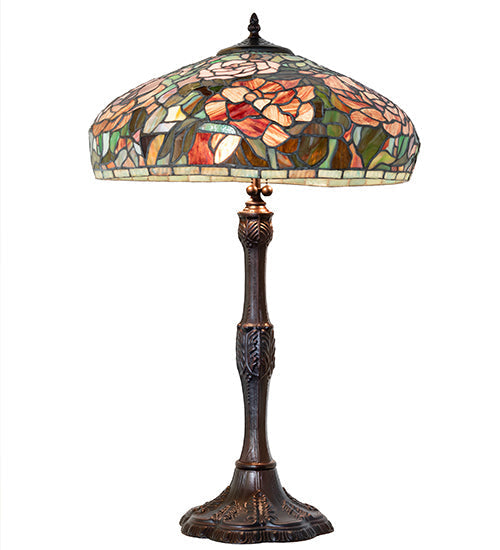 Meyda 26" High Tiffany Peony Table Lamp- 265071