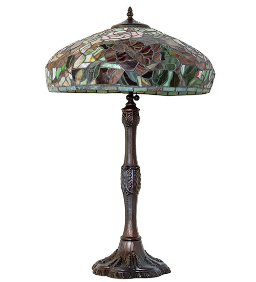 Meyda 26" High Tiffany Peony Table Lamp- 265071