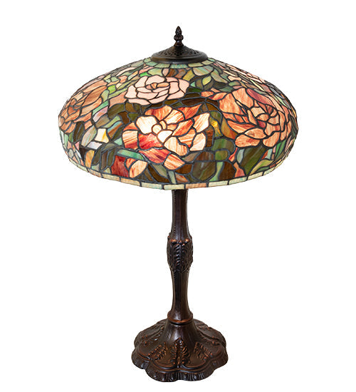 Meyda 26" High Tiffany Peony Table Lamp- 265071