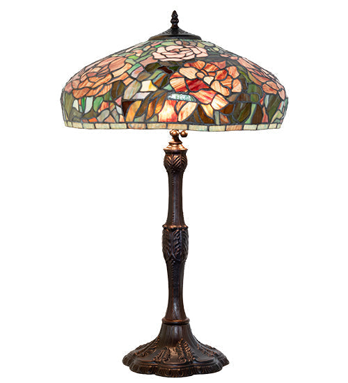 Meyda 26" High Tiffany Peony Table Lamp- 265071