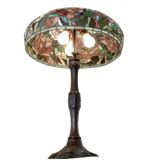 Meyda 26" High Tiffany Peony Table Lamp- 265071